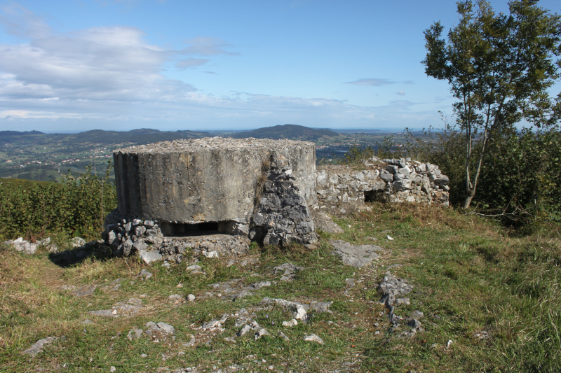 foto de los Nidos de ametralladoras en Cama l'Moro. Se ven dos bunkers de cemento con troneras.